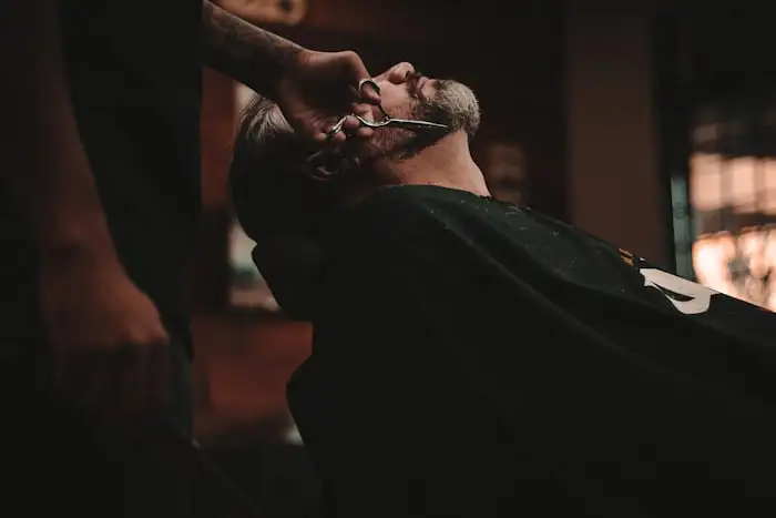 Client in the barber chair