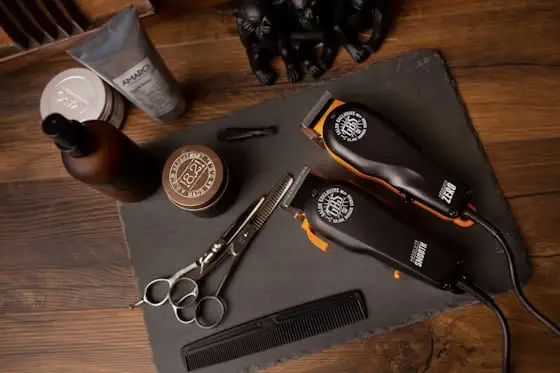 Barber tools laid out