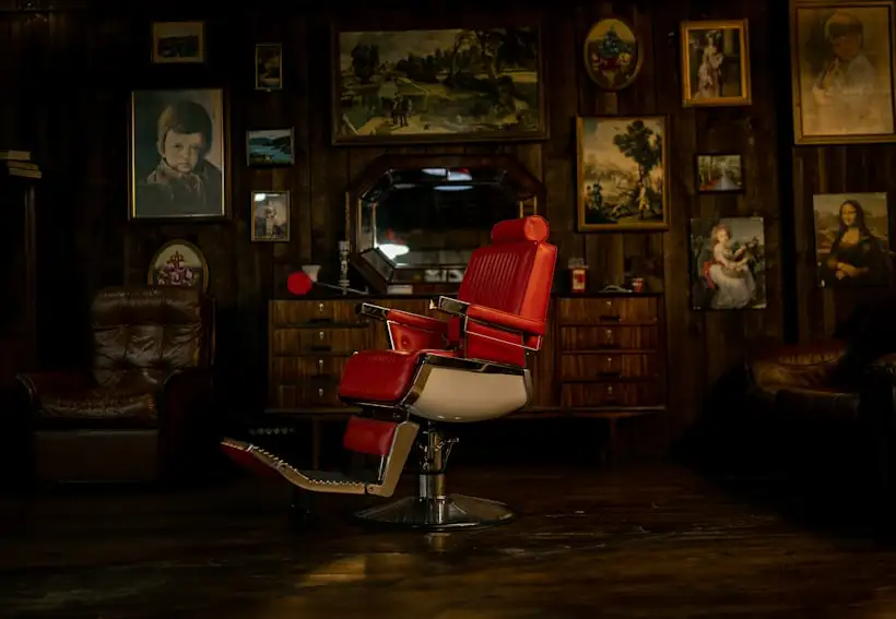 Barber chair inside the shop