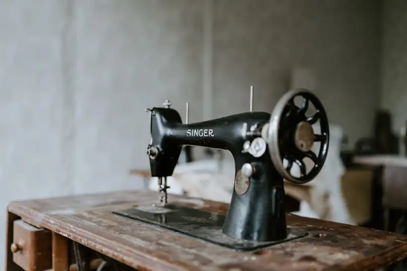 Sewing machine in the shop